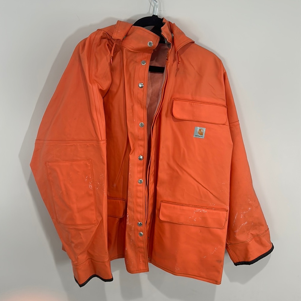 Carhartt rain Jacket pretty well worn but still completely water proof.